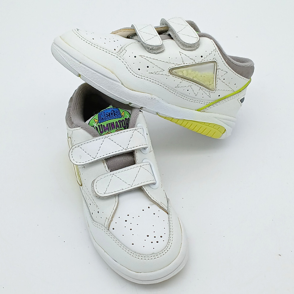 Vintage Keds Illuminator Sneakers Kids 9.5M White Leather 90s